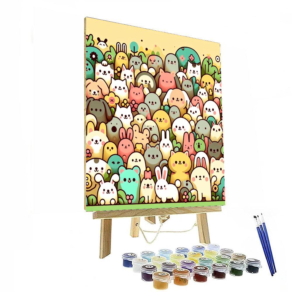 Cuddly Pets Wonderland Numbered Painting Kits