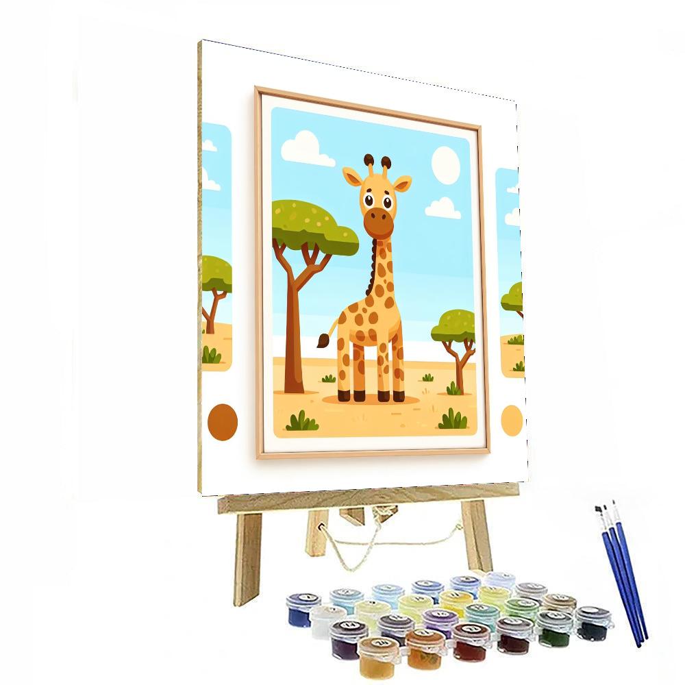 Gigantic Giraffe Grazing Painting Number Kit