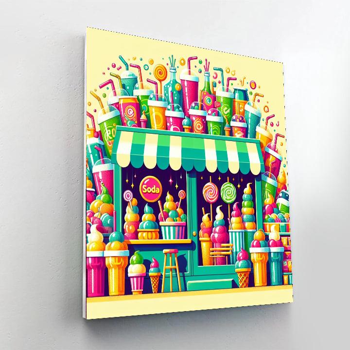 Bubbly Soda Shop Paint By Numbers Art