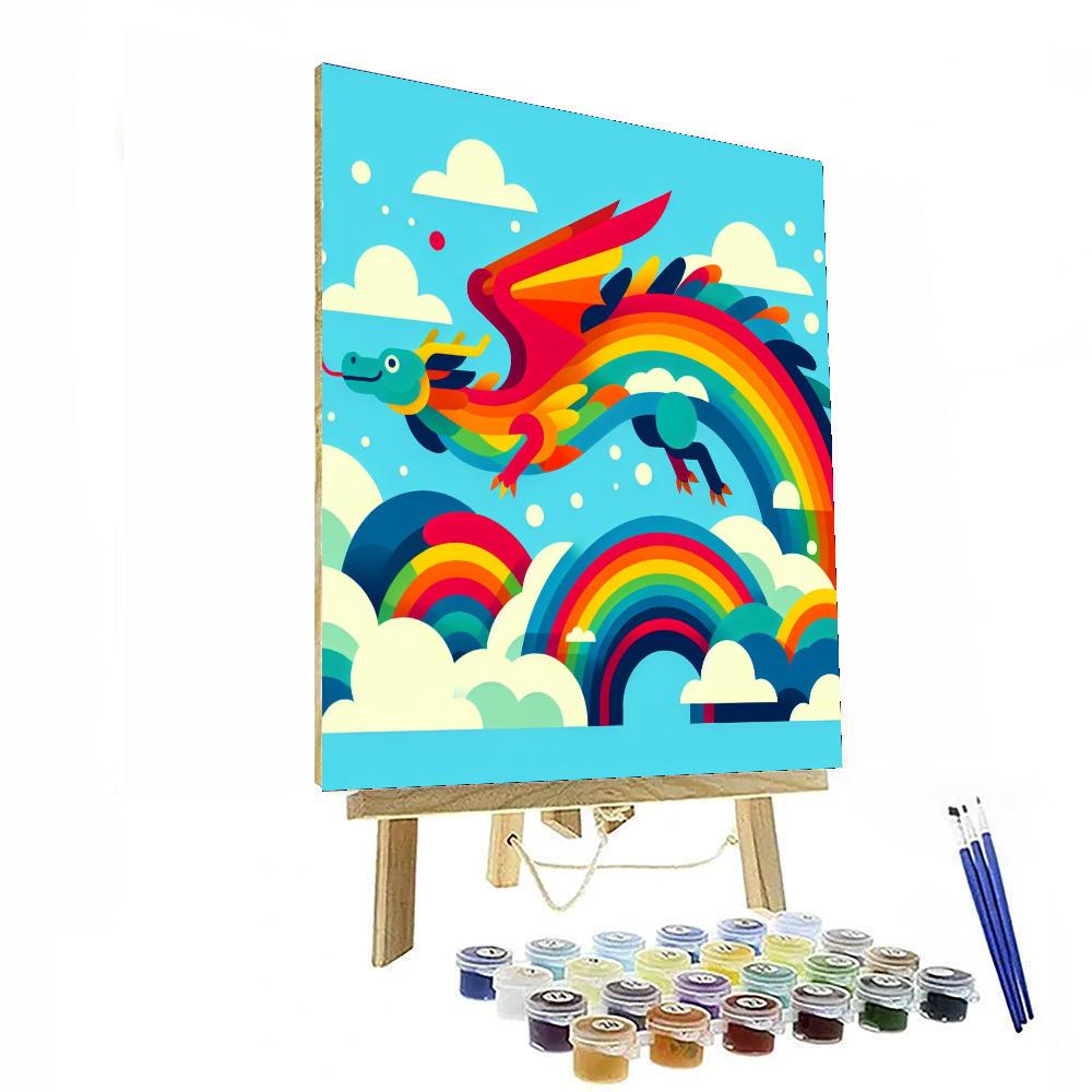 Rainbow Dragon Flight Paint By Numbers Art