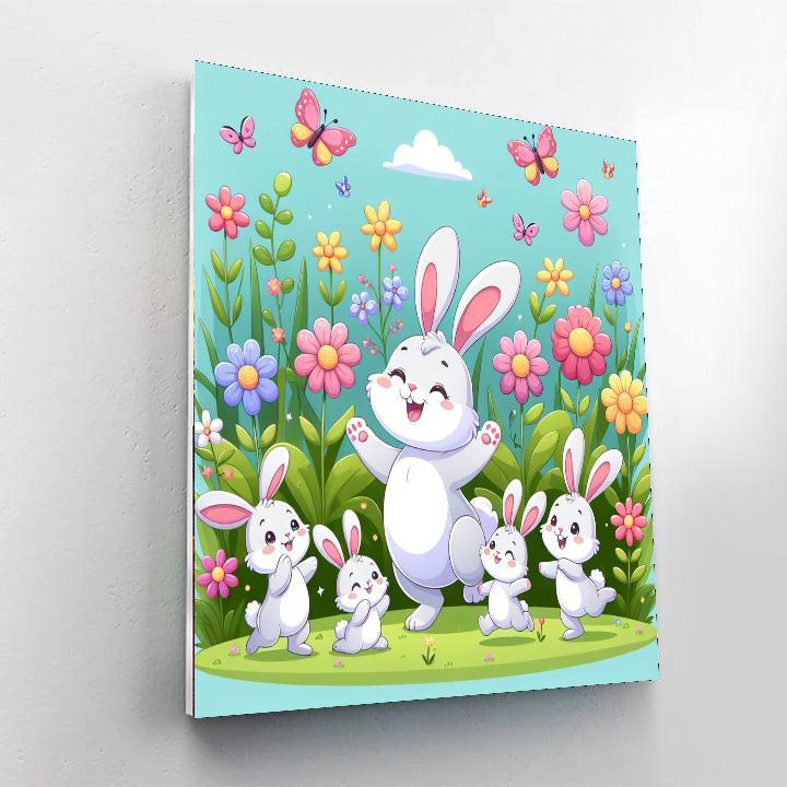 Charming Bunny Family Paint By Numbers Art