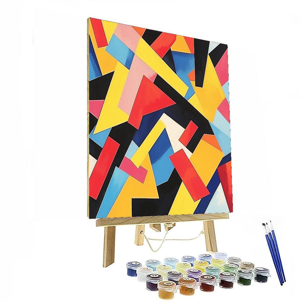 Kazimir Malevich Inspired Colorful Interplay  DIY Paint By Numbers