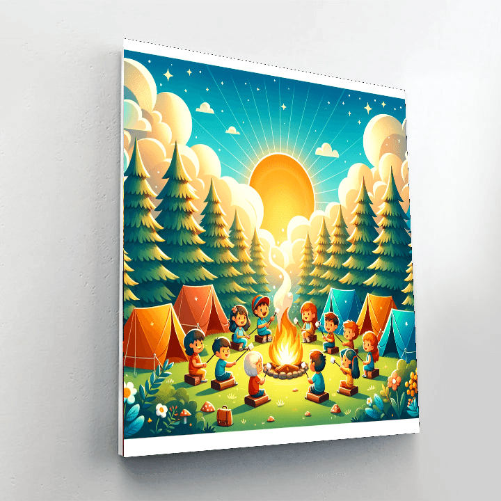 Joyful Camping Adventure Numbered Painting Kits