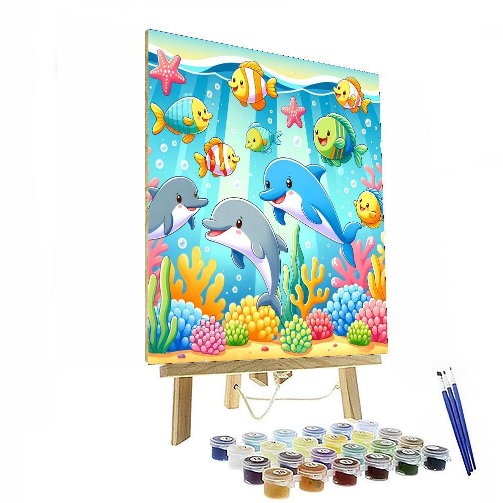Joyful Underwater Friends Painting By Numbers Kit