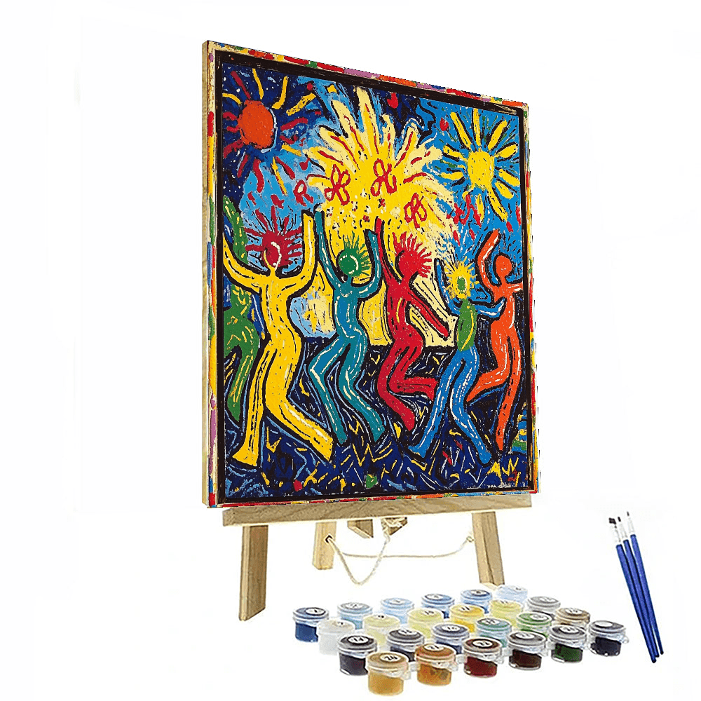 Keith Haring Inspired Carnival Delight  DIY Paint By Numbers
