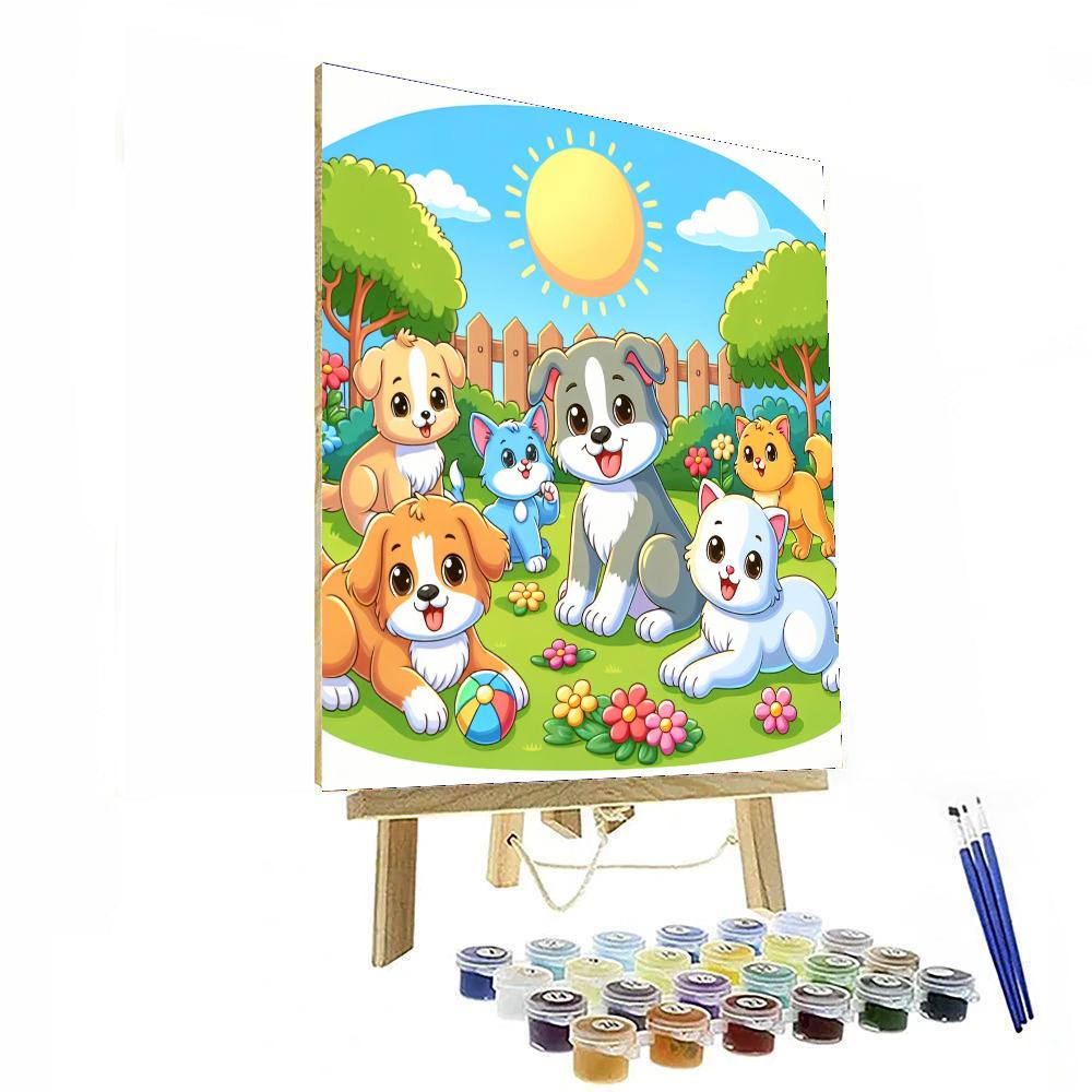 Cuddly Pets At Play Paint By Numbers