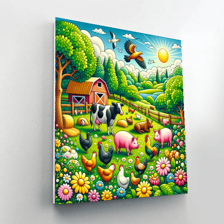 Playful Farm Friends DIY Paint By Numbers
