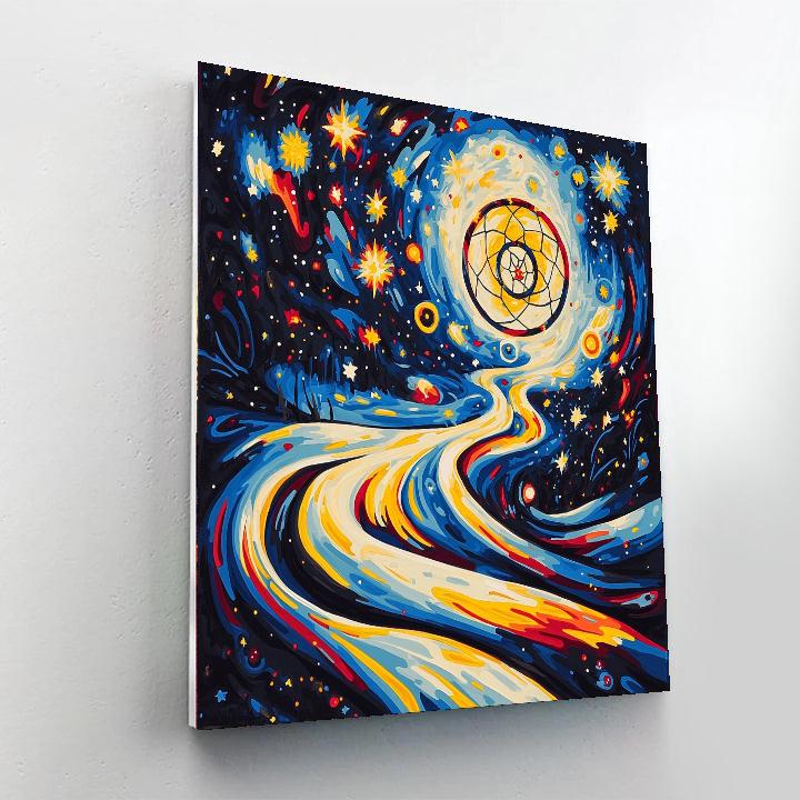 Joan Miró Inspired Cosmic Dreamcatcher  Paint By Color