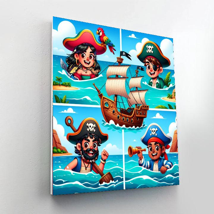 Jolly Pirate Treasure Paint By Numbers Kits