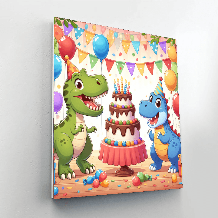 Dazzling Dino Party Paint By Numbers