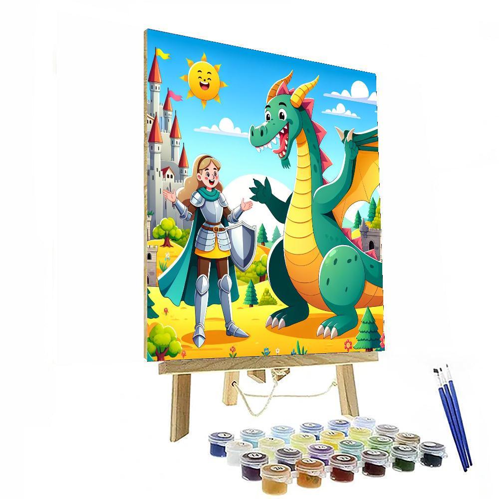 Courageous Knights And Dragons Painting Number Kit