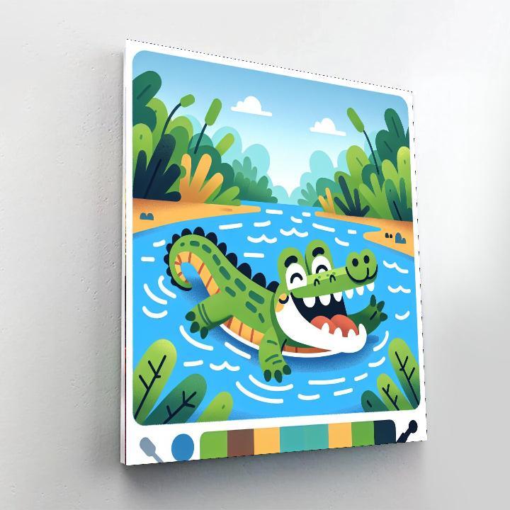 Snappy Crocodile River Painting By Numbers Kit