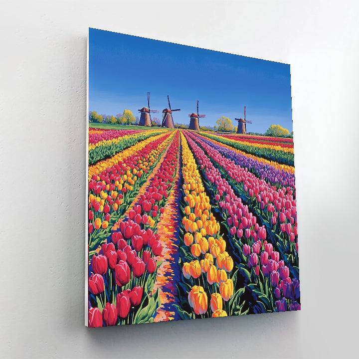 Tulip Fields - Netherlands Paint By Number