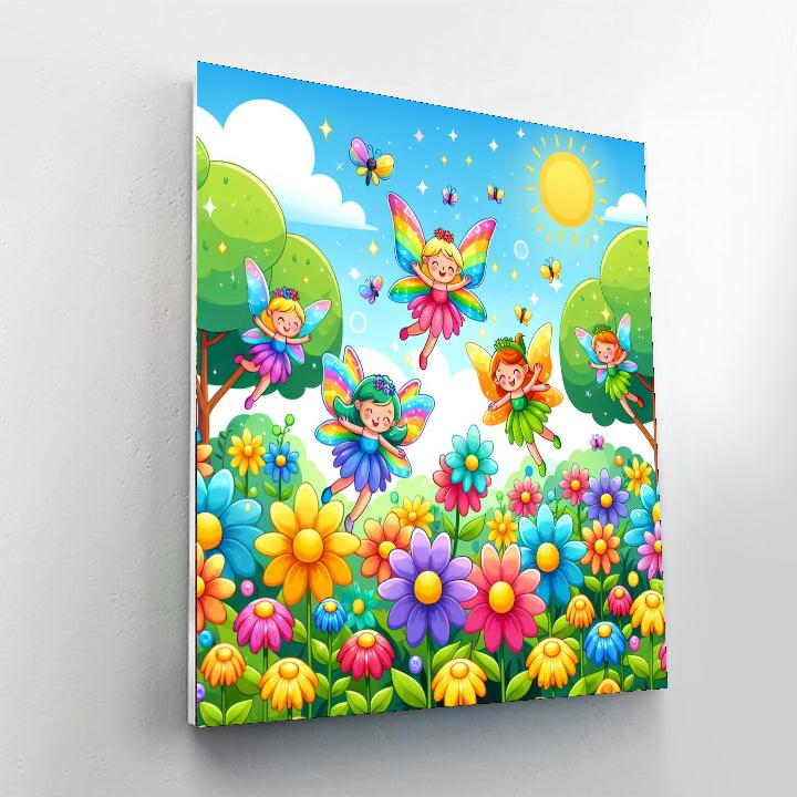 Joyful Fairy Adventure Paint By Numbers Art