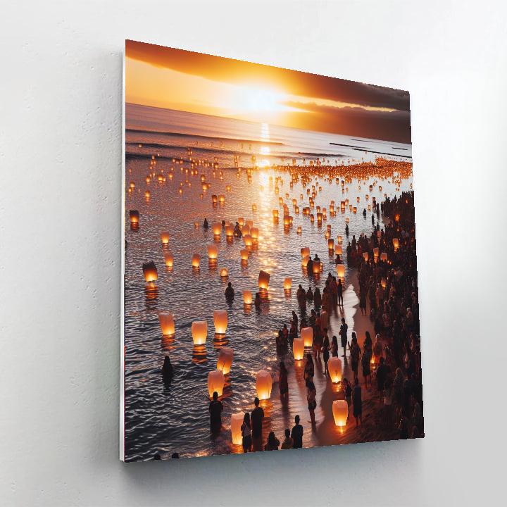 Lantern Floating Festival - Honolulu Painting Number Kit