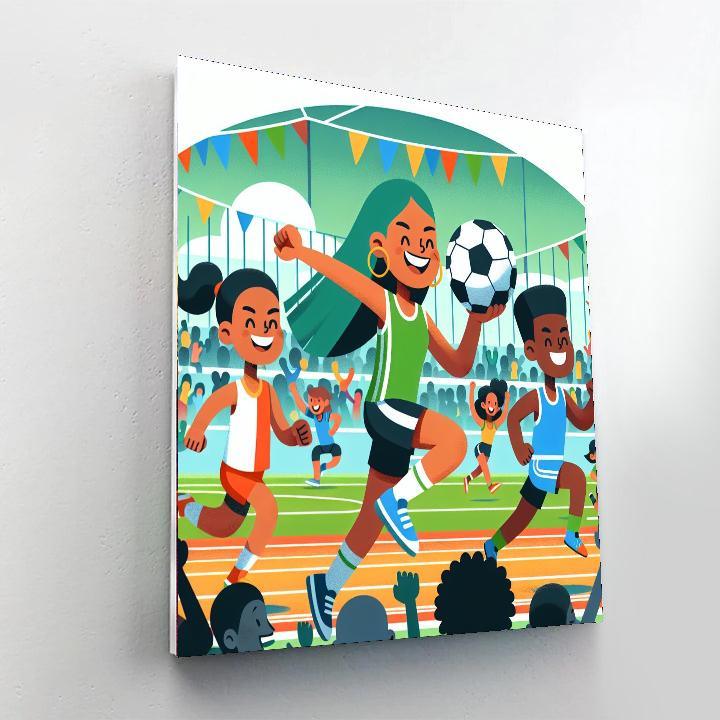Joyful Sports Team Paint By Numbers Art