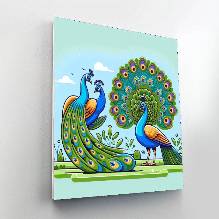 Peacock Parade Paint By Numbers Art