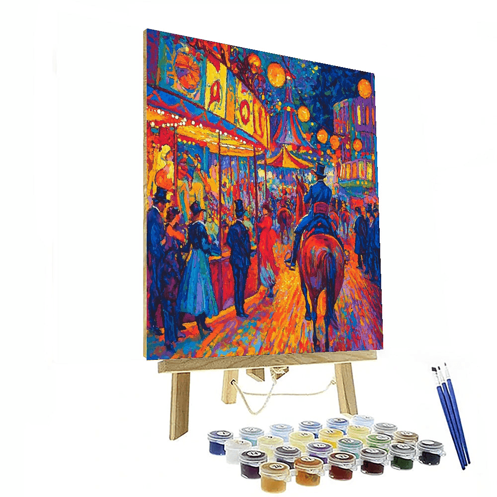 Henri De Toulouse-Lautrec Inspired Retro Circus Delight  Paint By Color