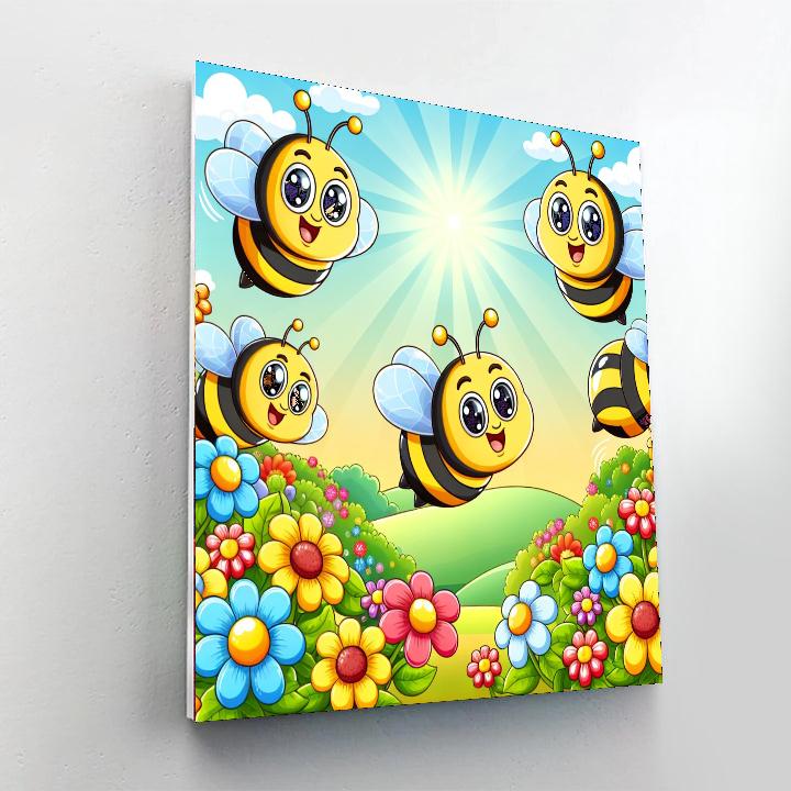 Bubbly Bees And Blooms Paint By Numbers Art