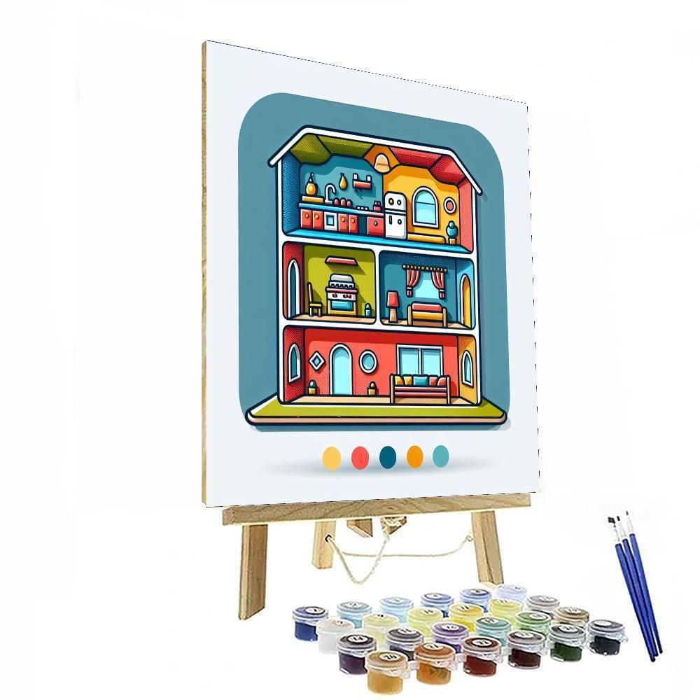 Dreamy Dollhouse Paint By Numbers Art