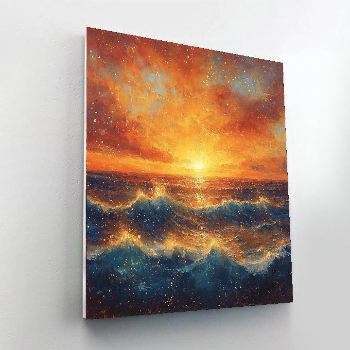 J.M.W. Turner Inspired Golden Hour Seascape  Paint By Number