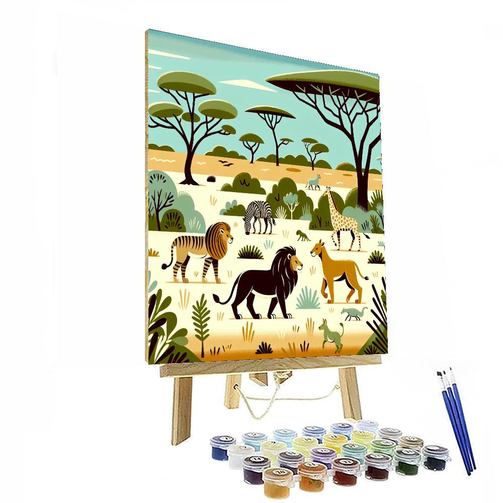 Safari Adventure Scene DIY Paint By Numbers
