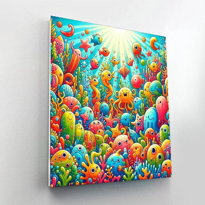 Underwater Wonderland For Kids Numbered Painting Kits