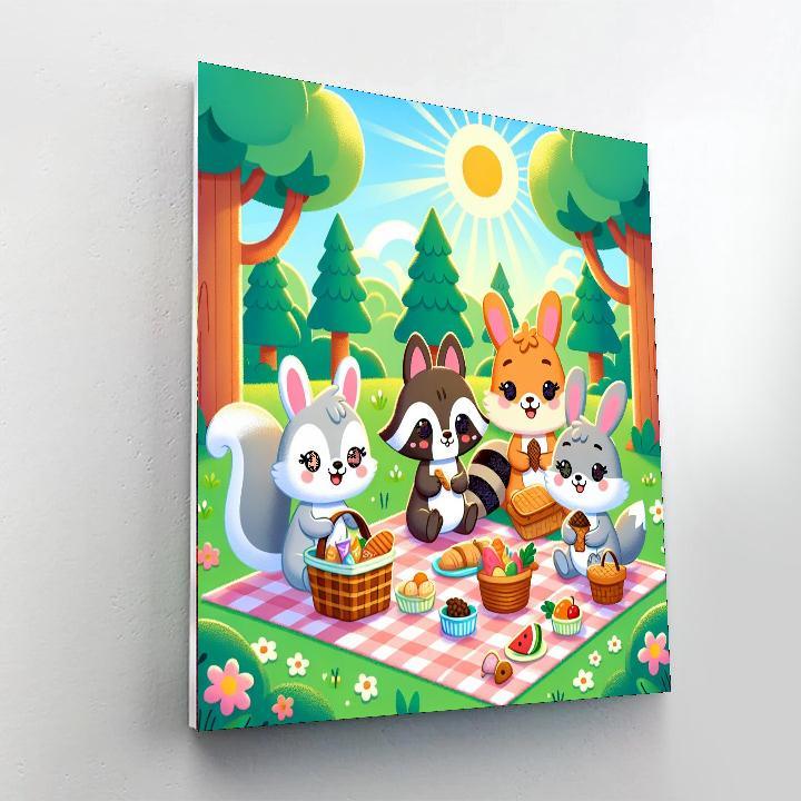Cute Forest Critters Picnic Numbered Painting Kits