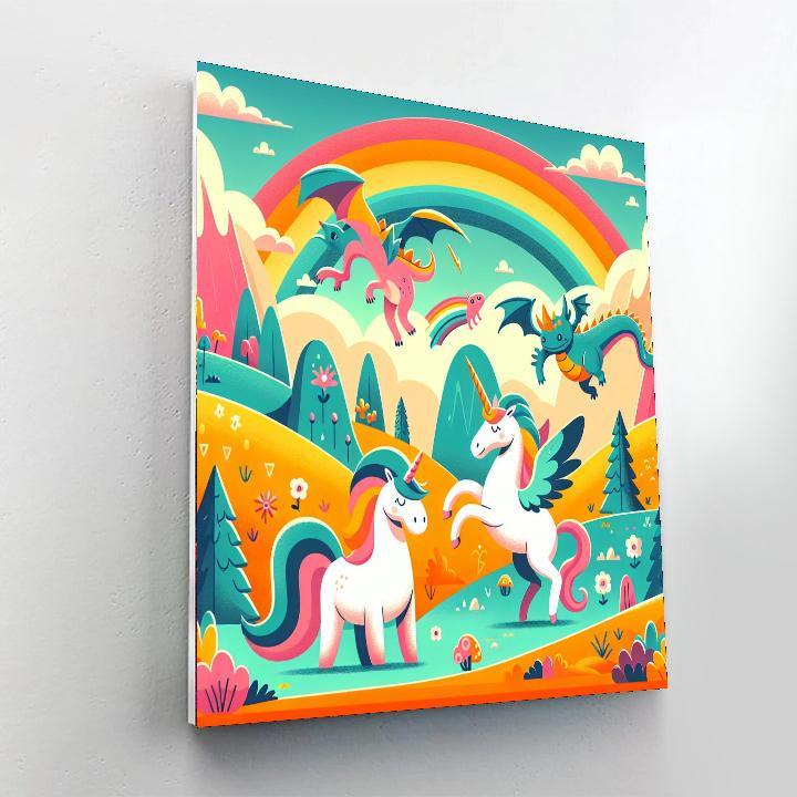 Rainbow Magical Creatures DIY Paint By Numbers