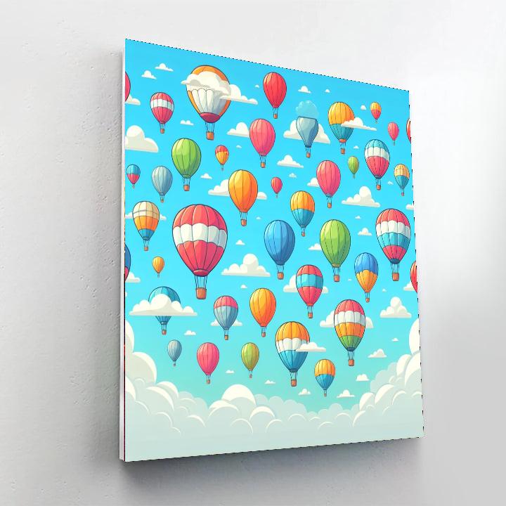 Floating In The Balloon Festival Paint By Numbers Art