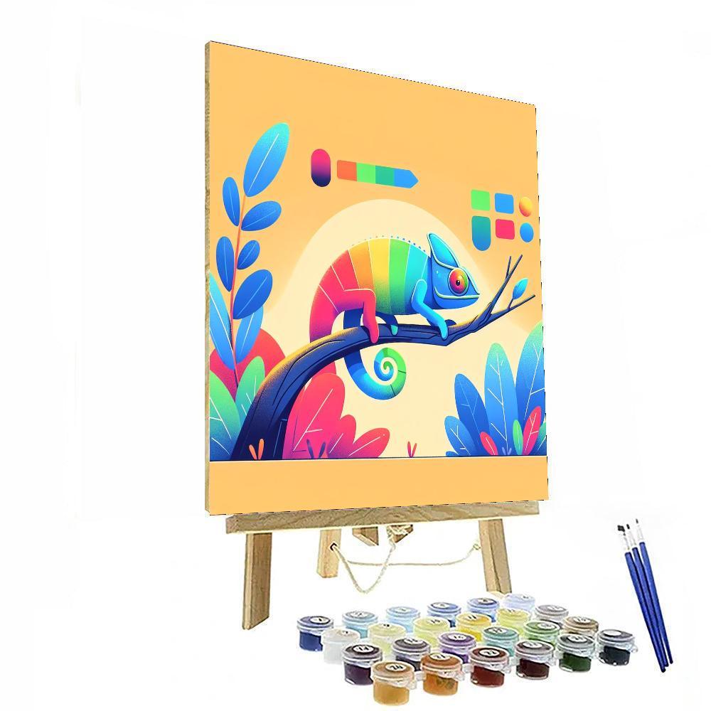 Colorful Chameleon Caper Paint By Color