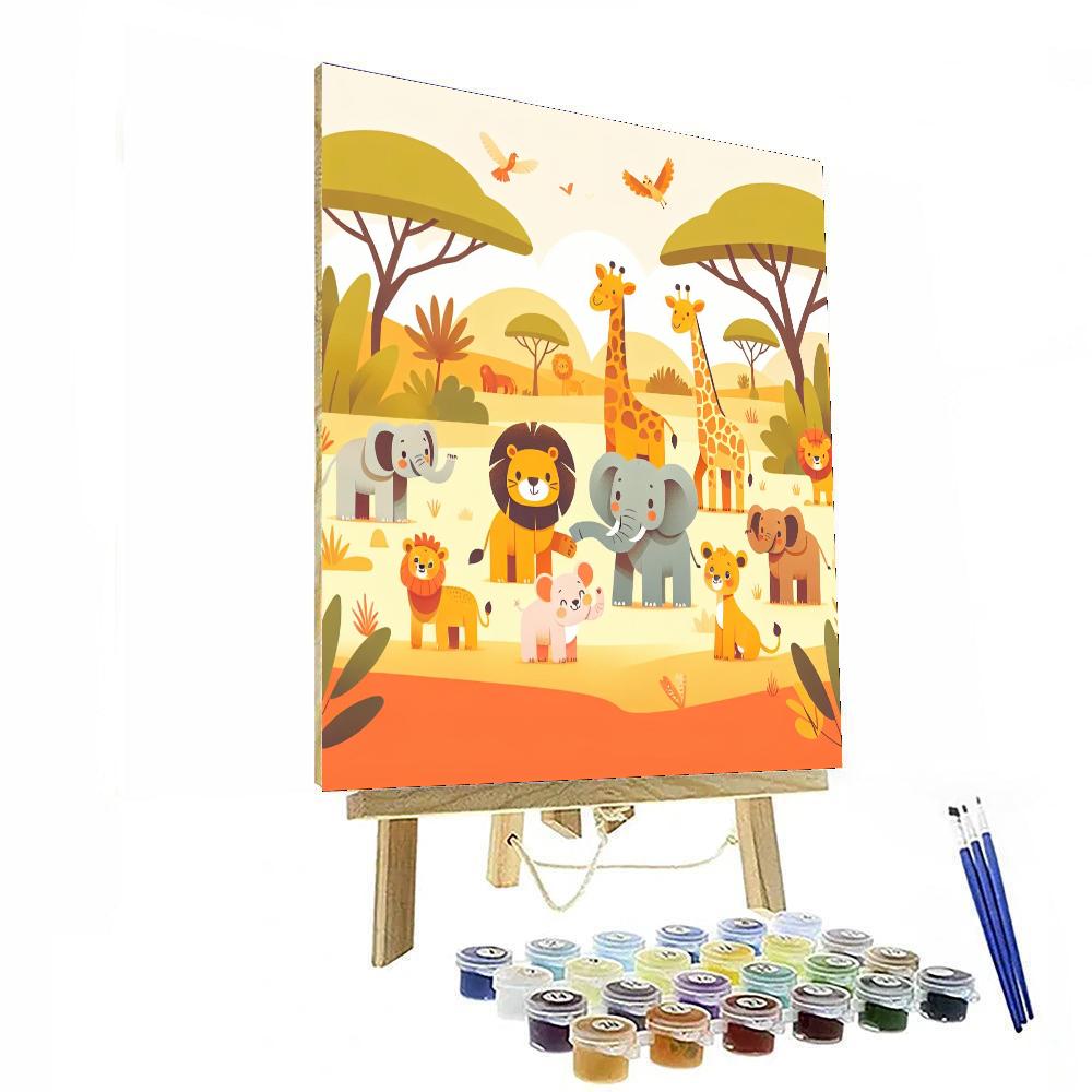 Friendly Safari Expedition Painting Number Kit