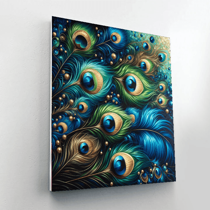 Royal Peacock Feathers DIY Paint By Numbers