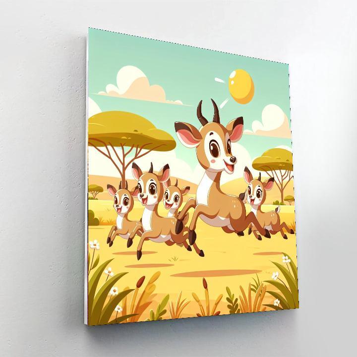 Adventurous Antelopes Paint By Numbers Art