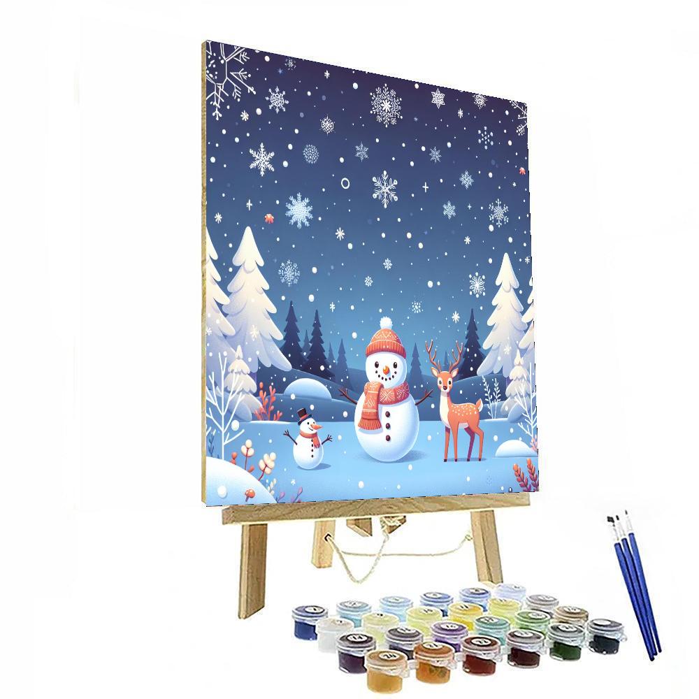 Magical Snowy Scene DIY Paint By Numbers