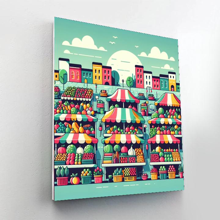 Sunny Day Farmer's Market Painting Number Kit