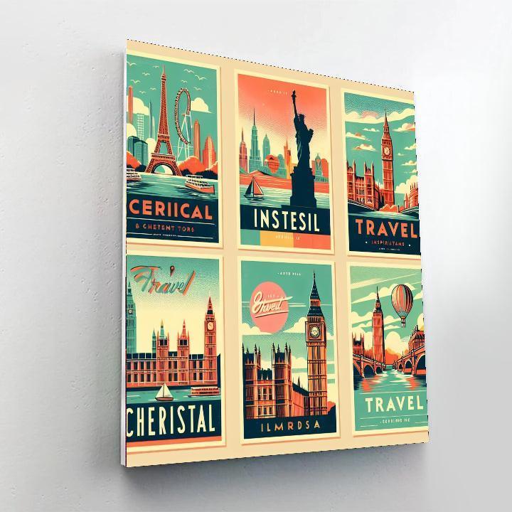 Inspiring Vintage Travel Posters Numbered Painting Kits