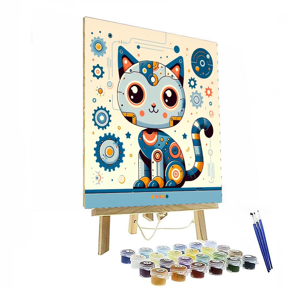 Curious Robot Cat Painting By Numbers Kit
