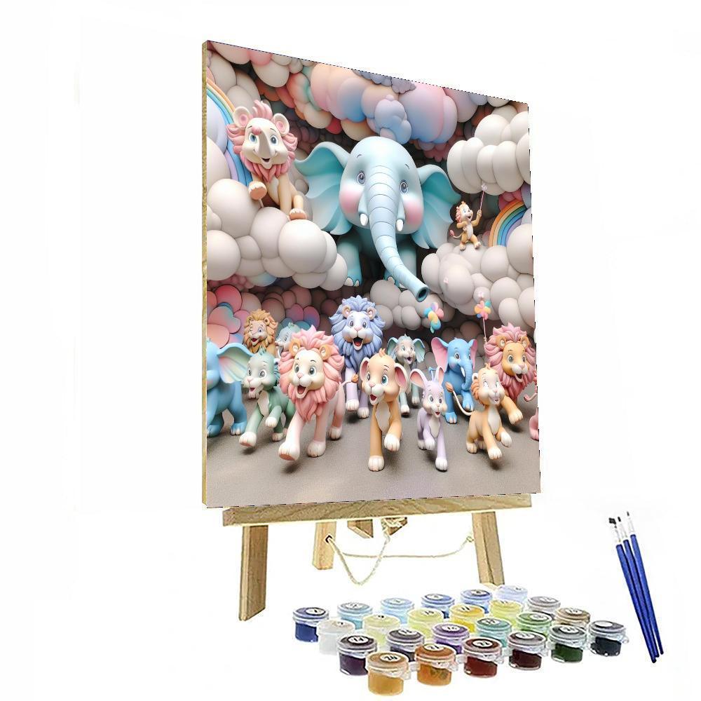 Pastel Animal Parade Numbered Painting Kits