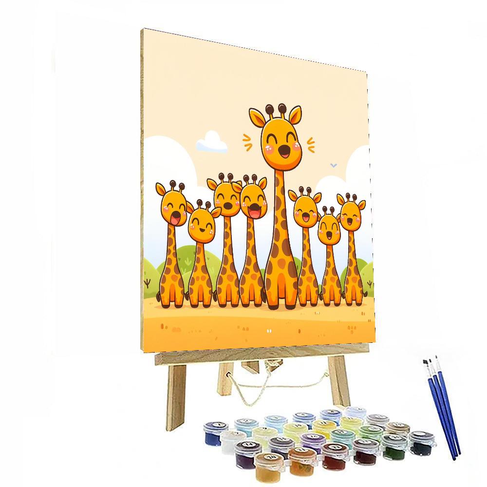 Giggle Giraffe Tower Paint By Numbers