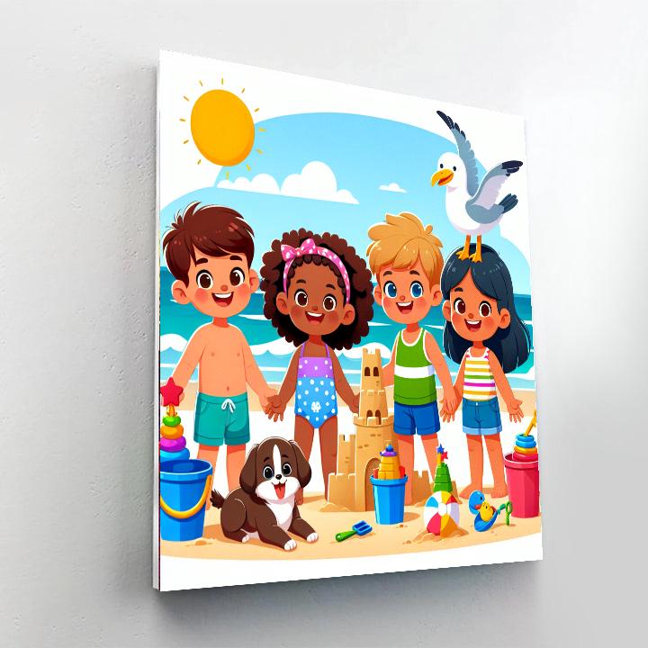 Friends At The Beach Paint By Numbers Kits