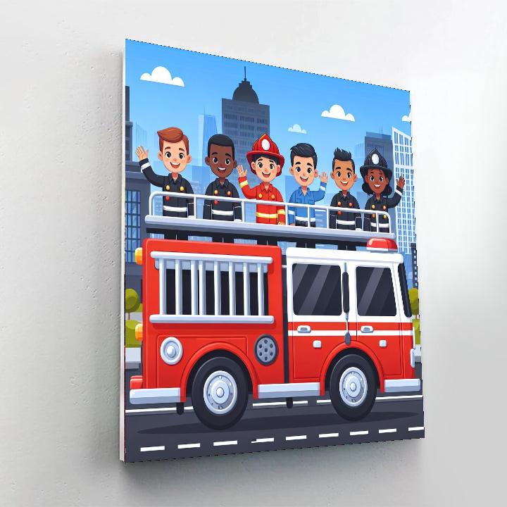 Friendly Firetruck Crew Number Painting