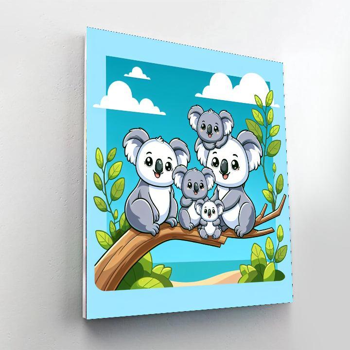 Charming Koala Family Paint By Color