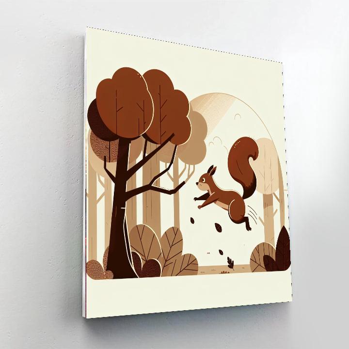 Sprinting Squirrel Paint By Numbers Art