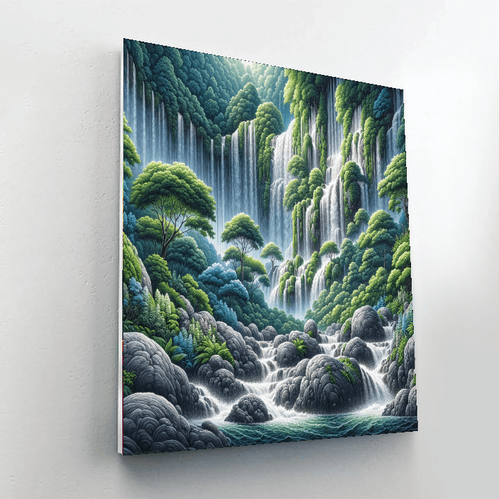Cascading Waterfalls Paradise Painting By Numbers Kit