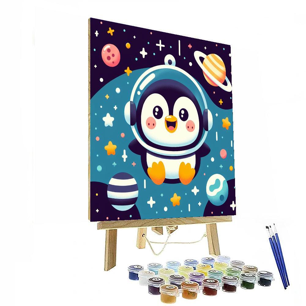 Adventure Space Penguin Paint By Color