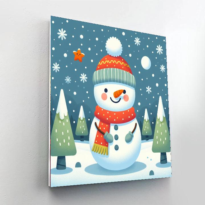 Cuddly Snowman Painting Number Kit