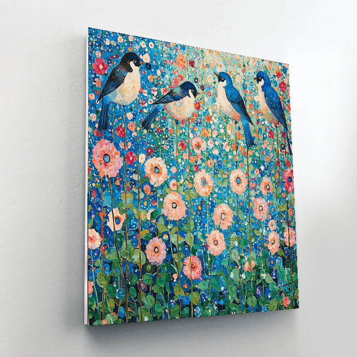 Gustav Klimt Inspired Joyful Birds  DIY Paint By Numbers