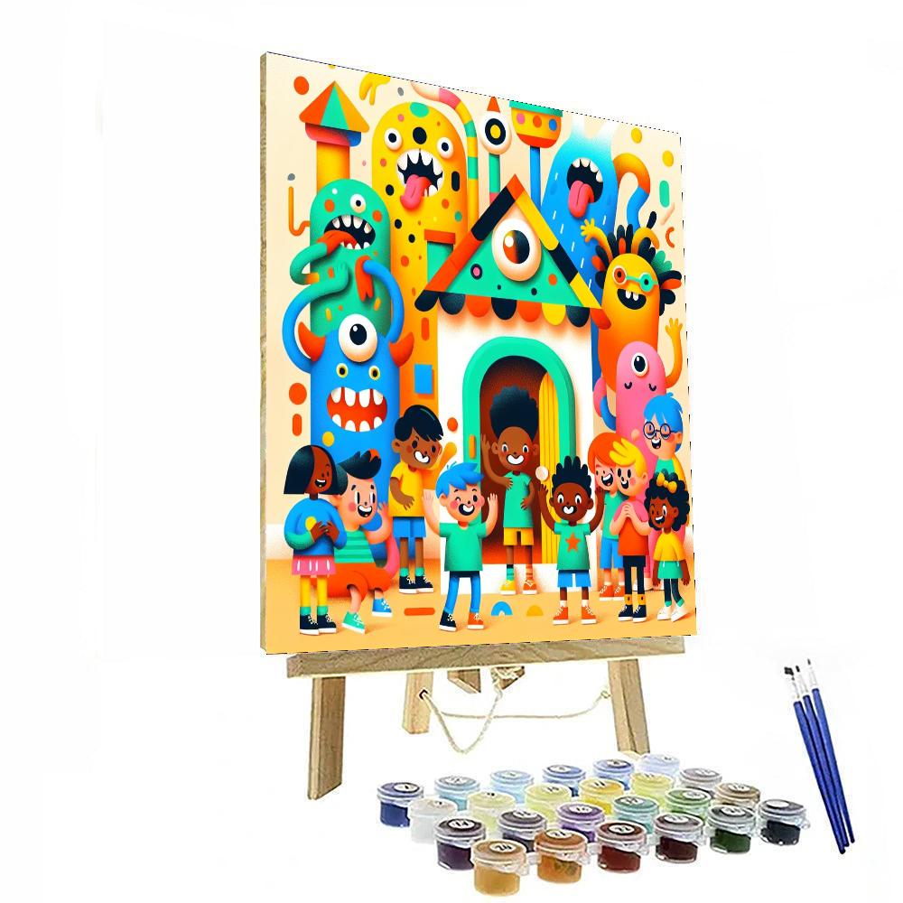 Silly Monster Funhouse Painting Number Kit