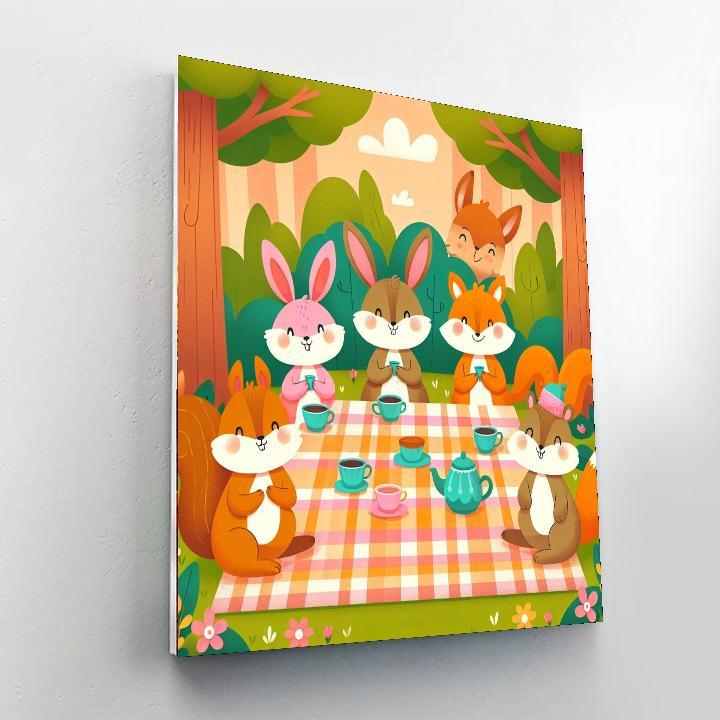 Friendly Woodland Tea Party Paint By Number